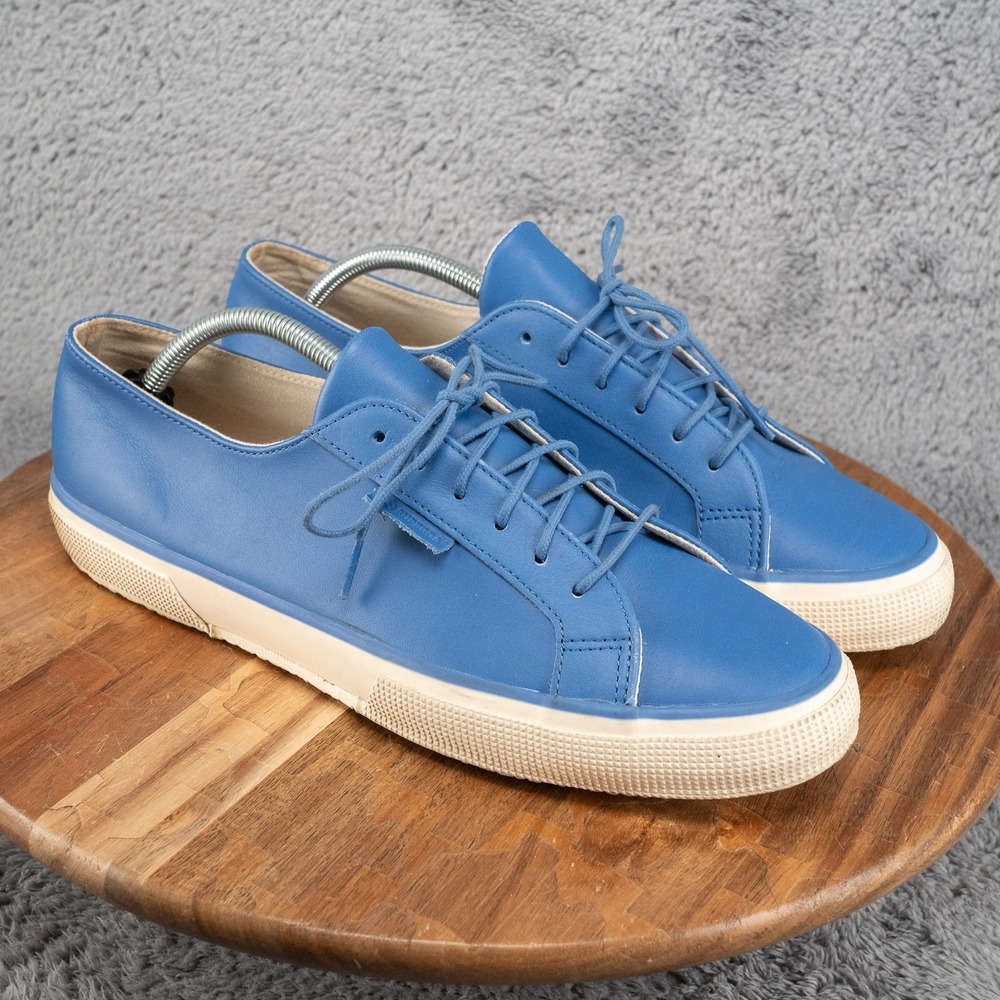 Superga Mena 11.5 Low Top Classic Sneakers‎ Leather Blue Summer Boat Shoe
